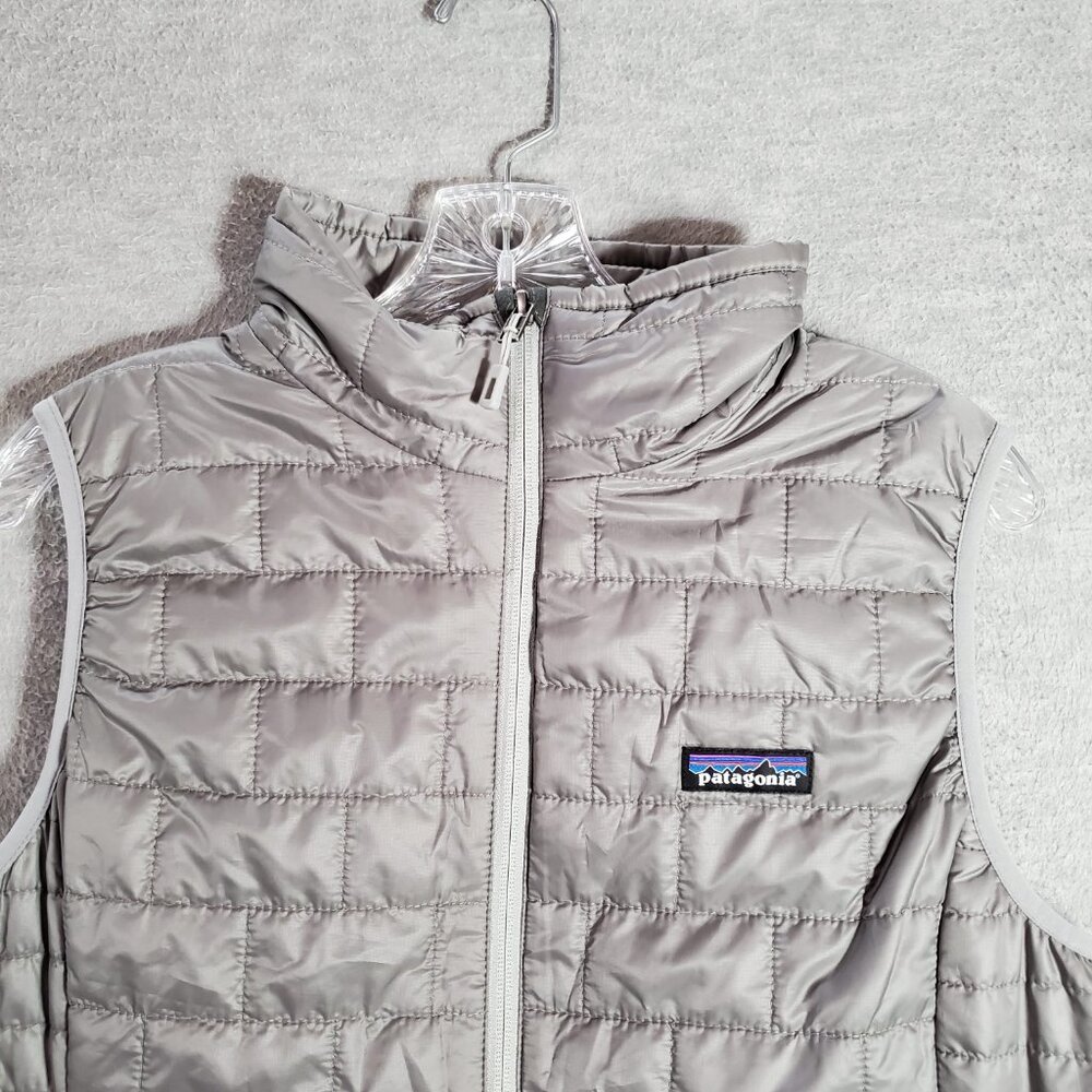 Patagonia Women Nano Puffer Vest Large Gray Google Logo Light Windproof NWT - Picture 11 of 11